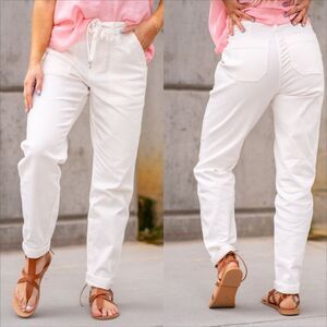 Judy Blue High Rise Cuffed Jogger Jean Size 3/26 NEW Ecru White Non Distressed